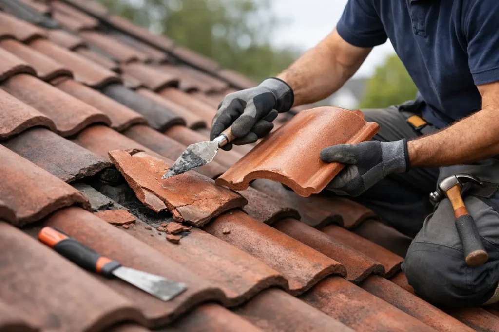 Broken Roof Tile Repair Done Properly